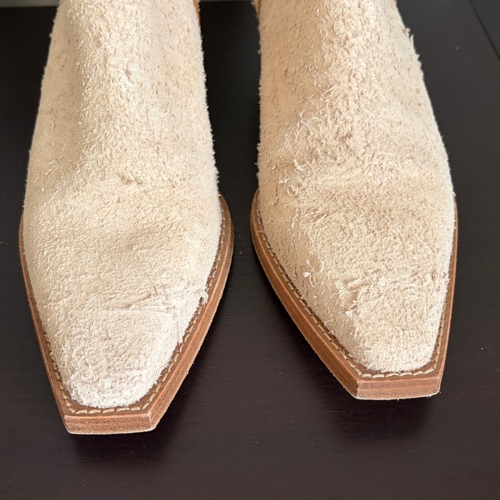 Free People Wesley Ankle Boot Bone Leather Western Inspired Square Toe US 8.5 - Picture 7 of 13